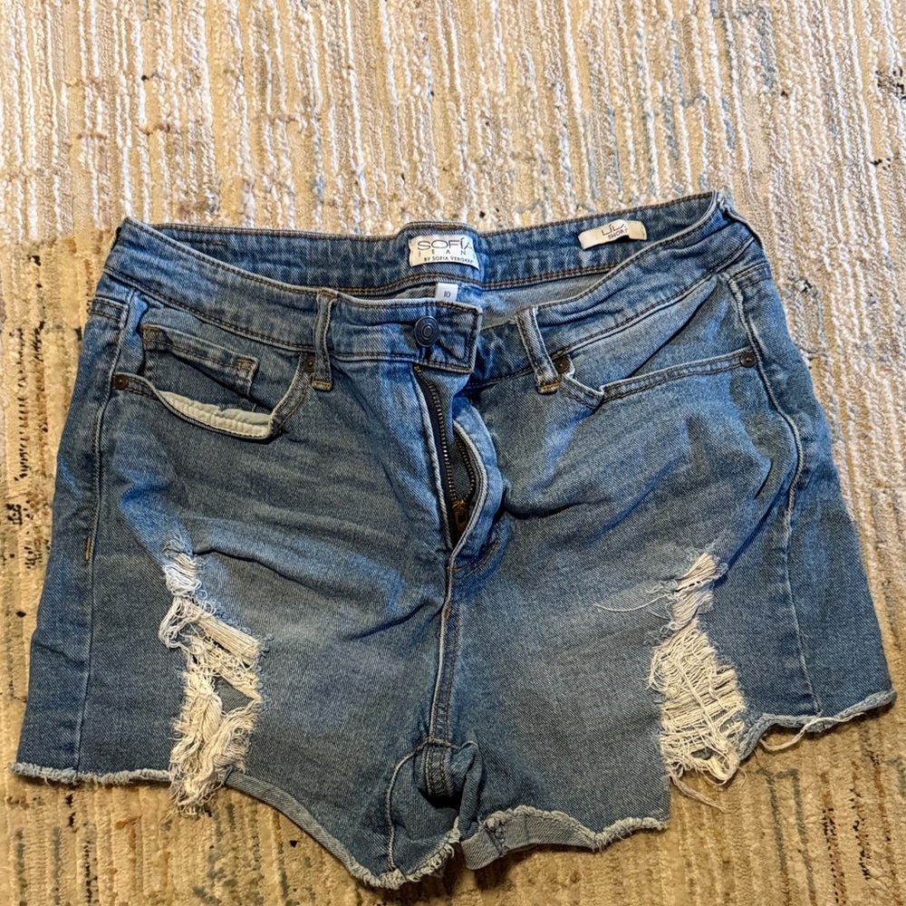 Trendy Distressed Blue Jean Shorts